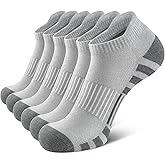 Airacker Athletic Running Ankle Cotton Socks, Low Cut Cushioned functional Anti-Blister Tab Sports Socks for Men Women 6pairs