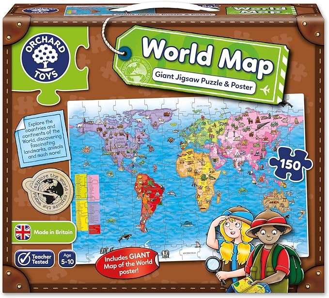 Orchard Toys World Map Jigsaw Puzzle and Poster Amazon.co.uk Toys & Games