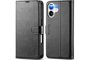 TUCCH Wallet Case for iPhone 17 (6.3") 2025, RFID Blocking 4 Card Holders | Kickstand | Shockproof TPU Shell | PU Leather | Magnetic Closure | Protective Flip Folio Cover | Black