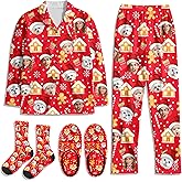Artsadd Custom Pajamas for Women Men Family, Personalized Face Pjs Pajama Pants, Funny Pet Photo Loungewear Sleepwear Jammies