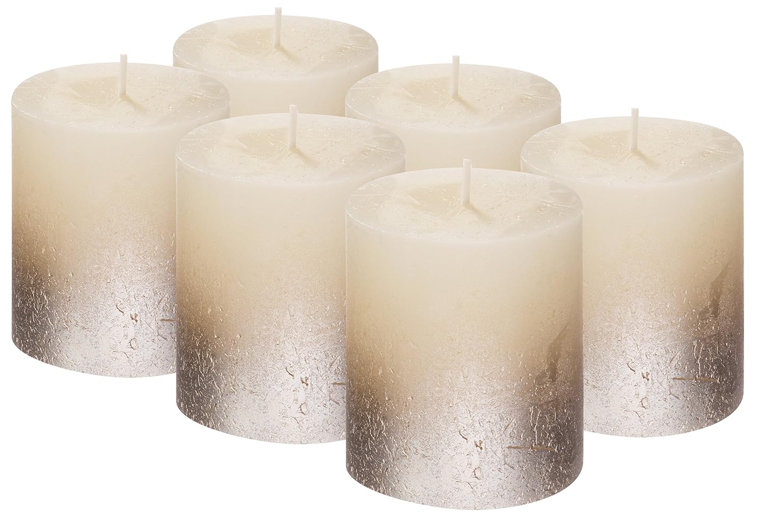 Rustic Metallic Unscented Pillar Candle