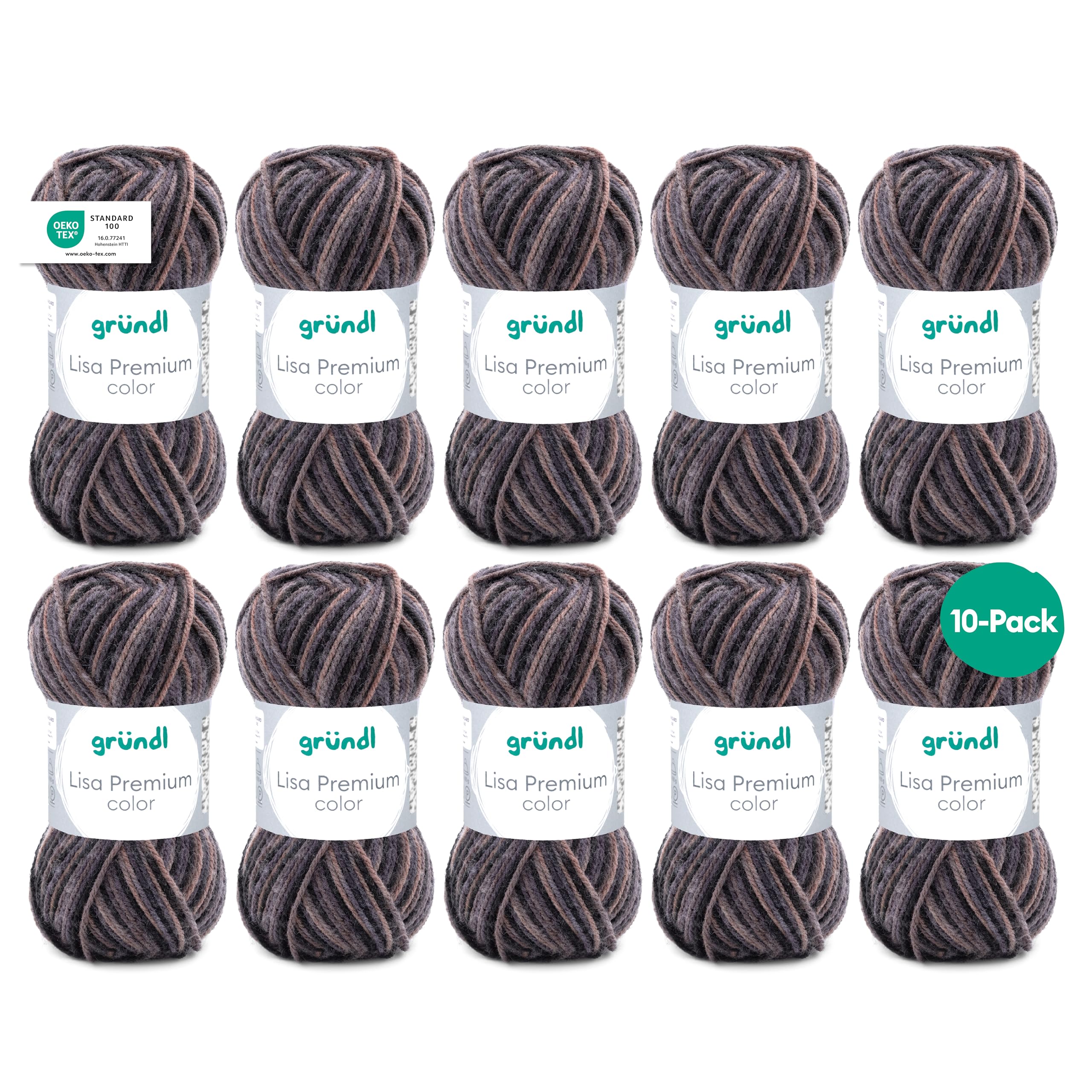 Grundl Lisa Premium color 50g - sand-anthracite-stone 17 -Pack of 10