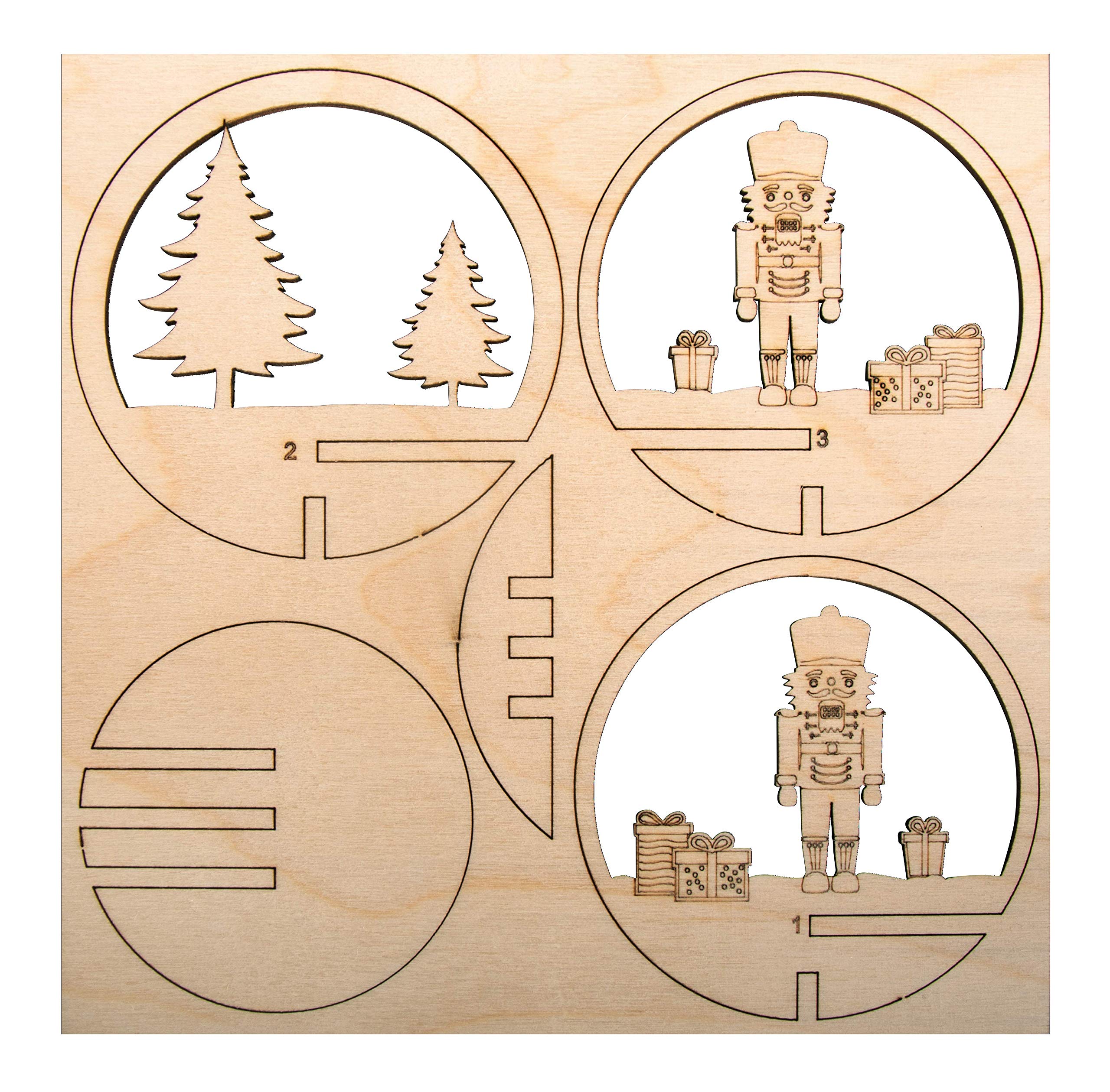 Rayher 63058505 H-plug. Nutcracker, FSCMixCred, 7.5 cm diameter, natural, 5 pieces, self-service bag, 1 set, wood