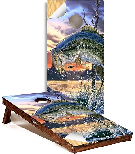 Cornhole Board Vinyl Decal Wraps - 2-Piece Weatherproof Sticker Set For Game Boards