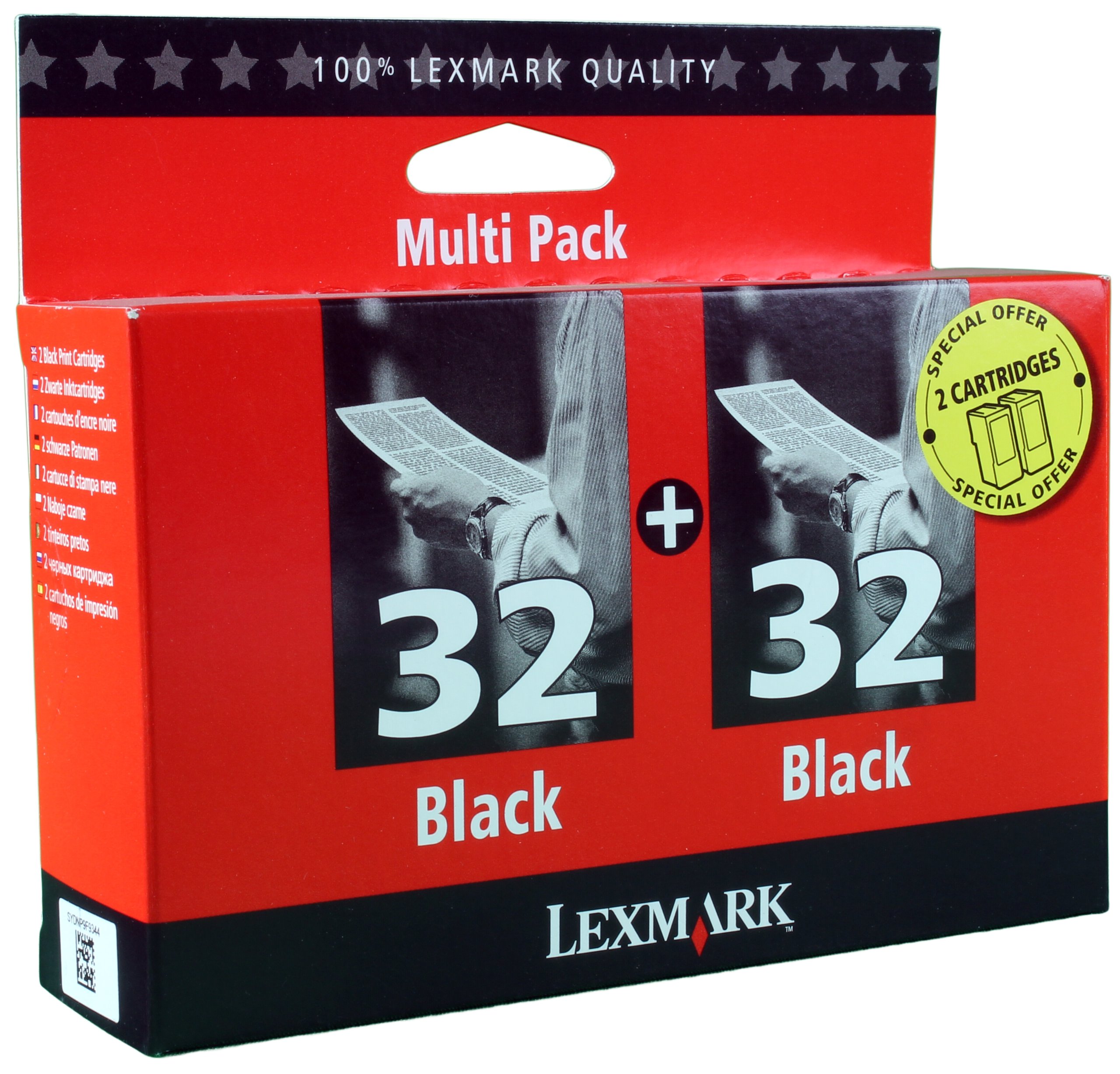Lexmark 32 Black Twin Inks x 2
