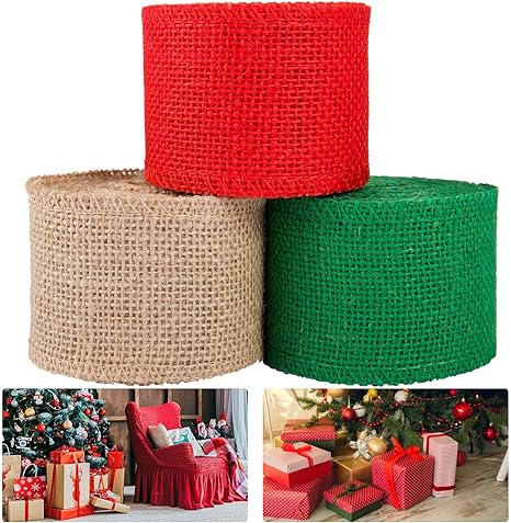 Amazon Pamase クリスマス黄麻布リボン 18m 麻の赤と緑の3色リボン 手芸 服飾 ラッピング ちょう結び リボン 結婚式飾り リボン クリスマス ギフト ラッピング クラフト デコレーション リボン 通販
