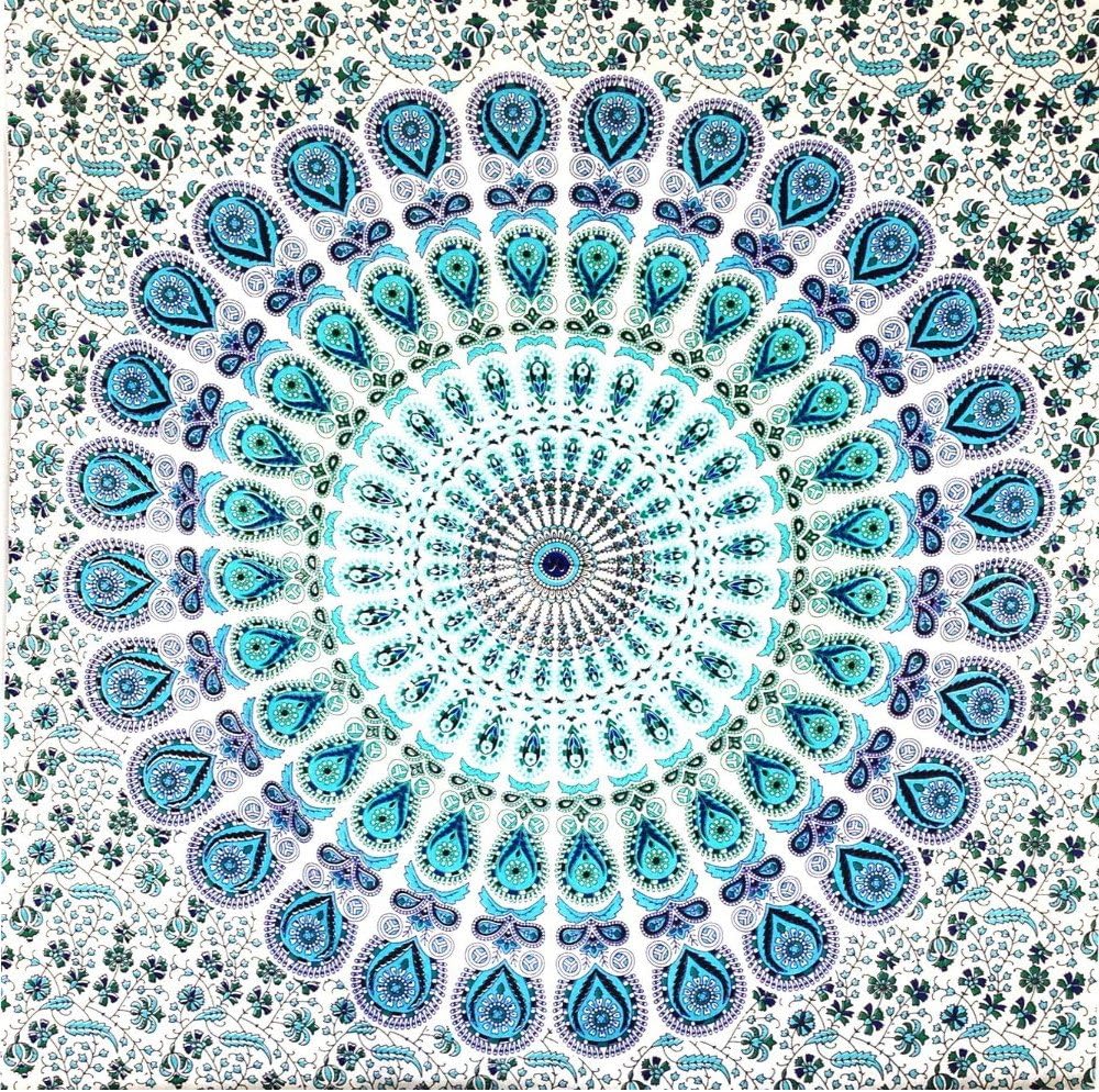 Handicrunch Mandela Blue Circle Tapestry-Quality Home or Dorm  Handicrunch Mandela Blue Circle Tapestry-Quality Home or Dorm