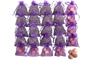 Lavande Sur Terre Pack of 24 Lavender Cedar Sachets Bag - 16 Lavender, 8 Cedar for Closet, Drawer, Dresser, Wardrobe and More, LV-D-LC-1
