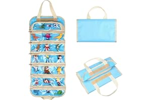 Eco-Fused Fold Out Toy Organizer Storage Bag for Boys - Compatible with Small Toy Figures, Cars, Accessories and Collectibles