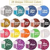 LEOBRO 18 Pack Glitter Shake Jars Set 270g Extra Fine Craft Glitter view 3