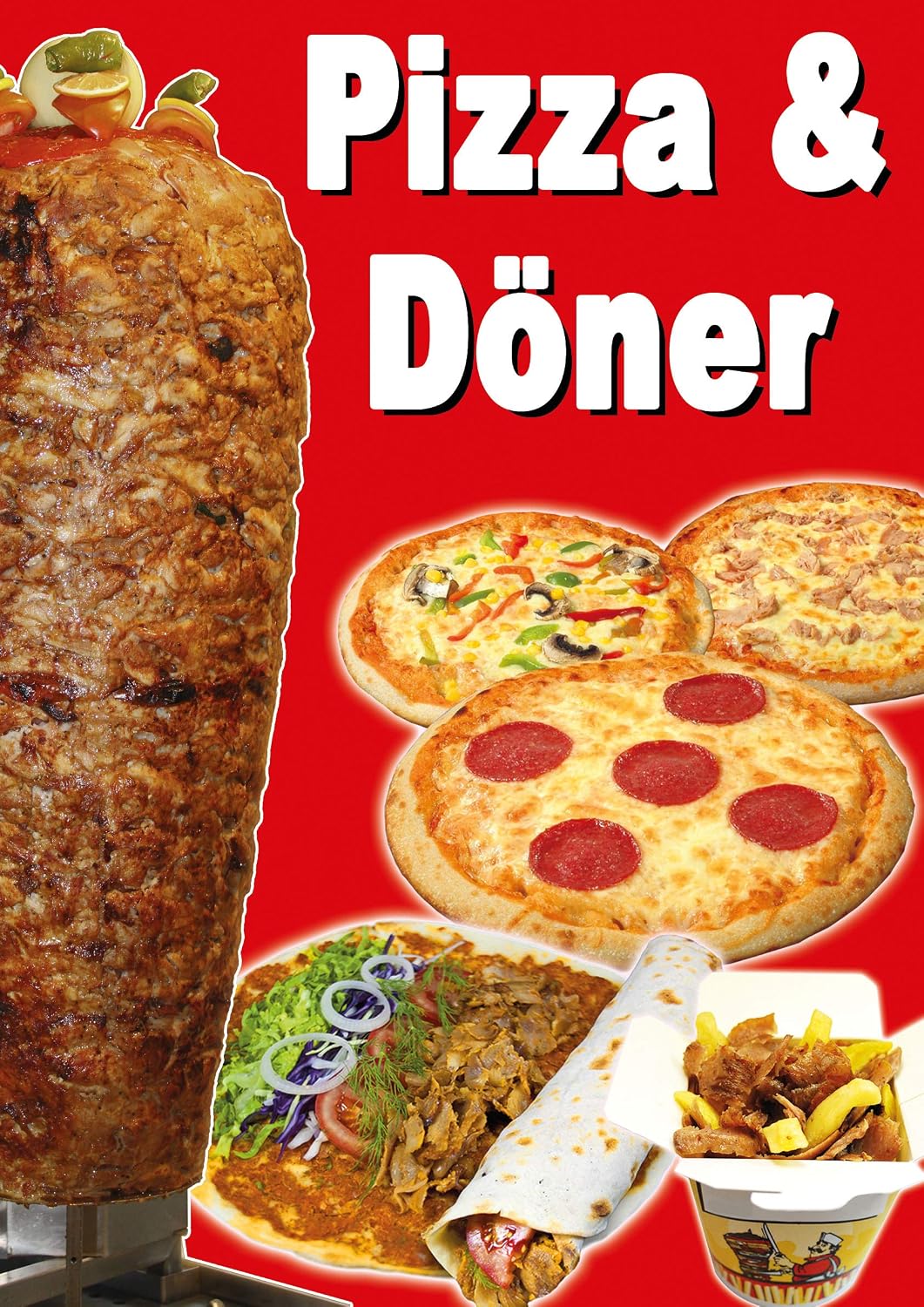 Plakat Pizza & Döner DINA1 wasserfest: Amazon.de: Bürobedarf & Schreibwaren