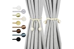Nieffeiy Curtain Tiebacks Outdoor Elegant Decorative Tie Backs Modern Rope Tiebacks for Drapes Window Curtain Holdbacks for Draperies (Beige, 2)