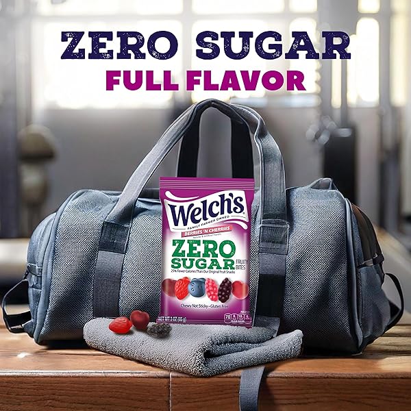 WELCH’S ZERO SUGAR FRUITY BITES, BERRIES ‘N CHERRIES SNACK PACK, GLUTEN FREE & SUGAR FREE SNACKS, 3OZ SNACK PACK (PACK OF 1)