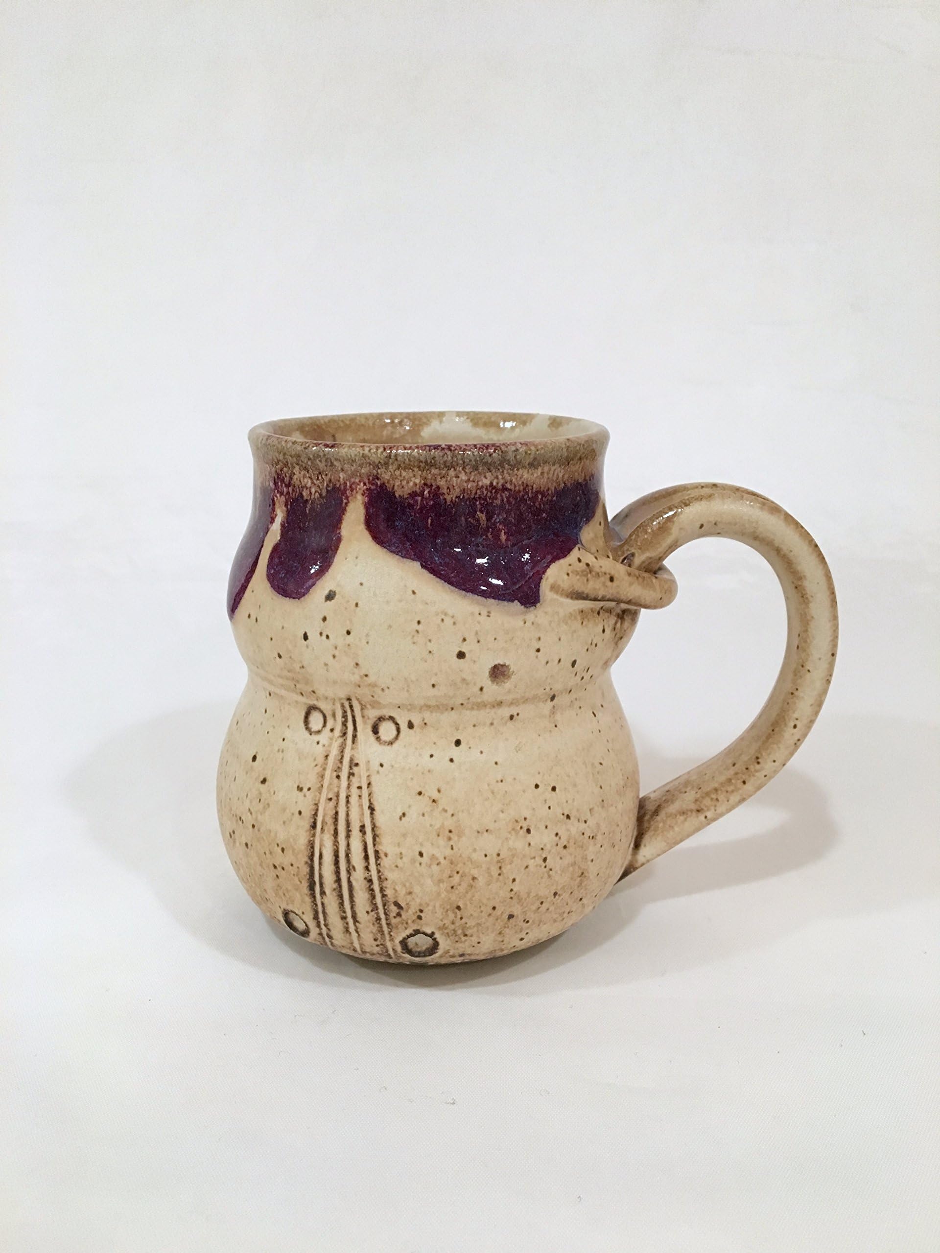 Dark Clay Cup, Pottery Cup, Handmade Coffee Mug, 14 oz DCHM7