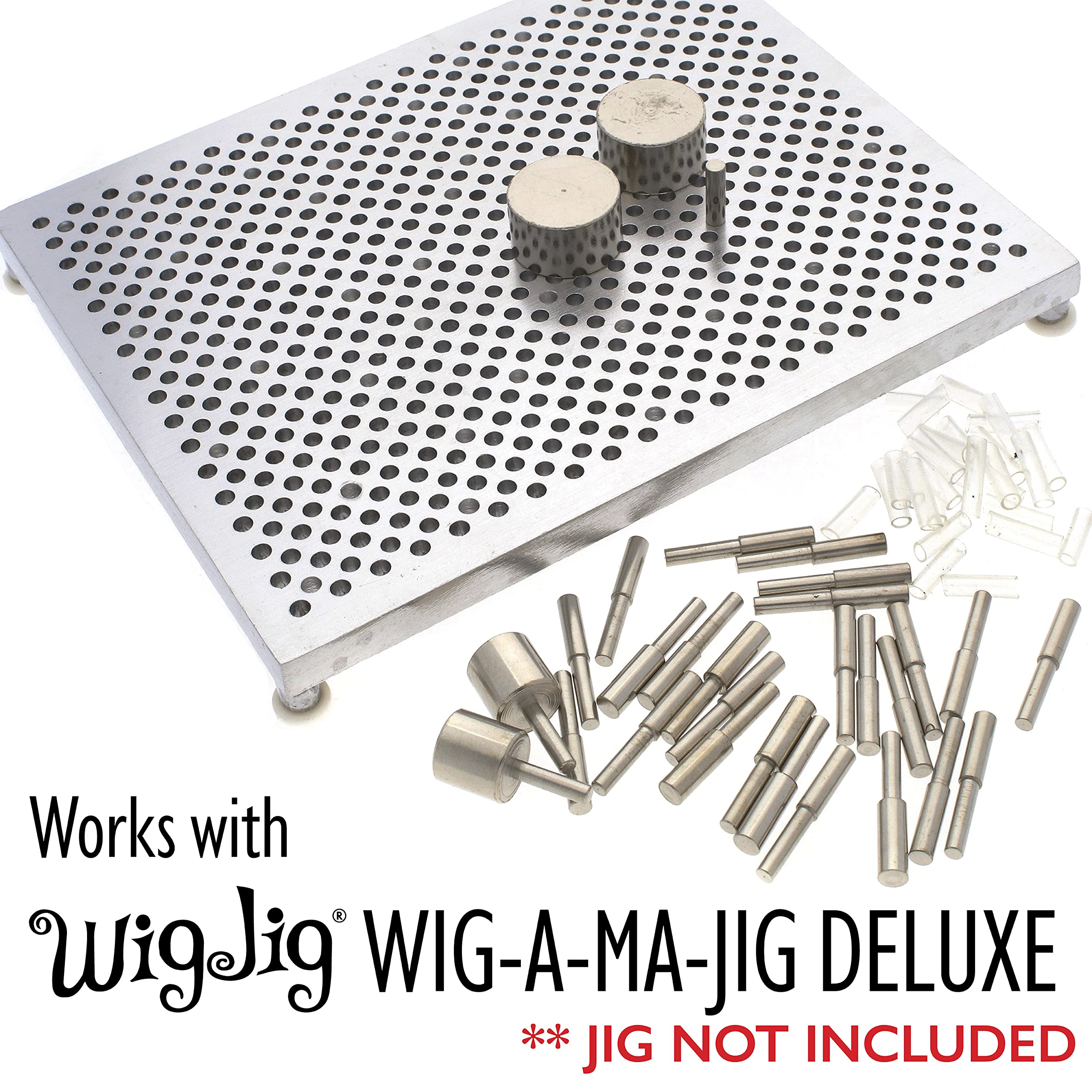 The Beadsmith Wig-Jig Peg Kit – 30pc Metal Pegs and Rounds in 2 Sizes Each w/Storage Case, Use w/Wig-A-Ma-Jig Deluxe
