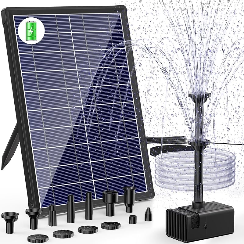 Biling Solar Water Pump with Battery Backup 7.5W 3600mAh 10 Nozzles