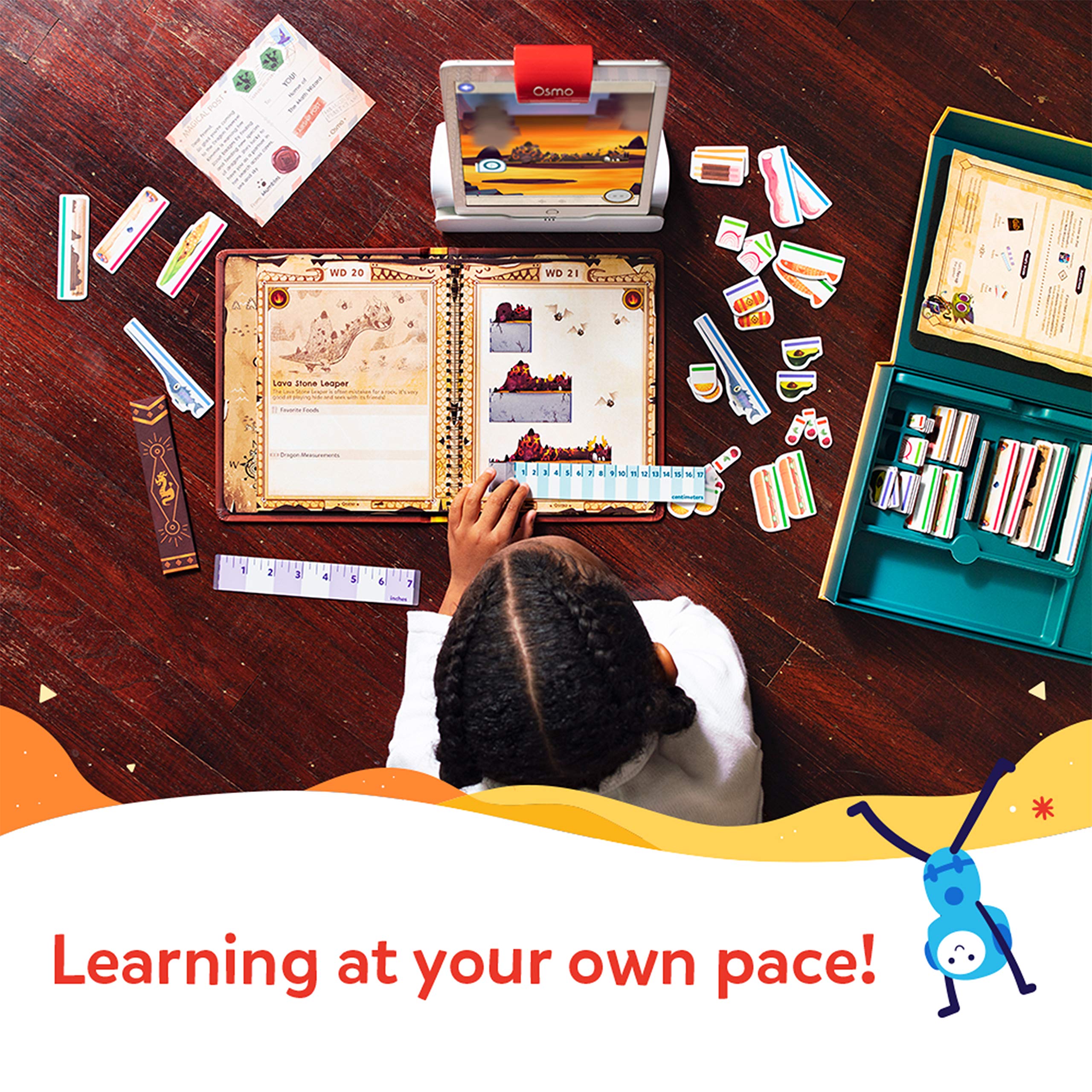 Osmo-Math Wizard and the Secrets of the Dragons for iPad & Fire Tablet-Ages 6-8/Grades 1-2-Measurement & Estimating-Curriculum-Inspired-STEM Toy Gifts for Kids,Boy&Girl-Ages 6 7 8(Osmo Base Required)