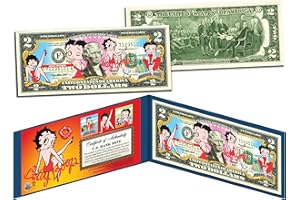 MERRICK MINT Betty Boop Uncirculated Two Dollar Bill Special Edition Collectible Display Holder and Certificate
