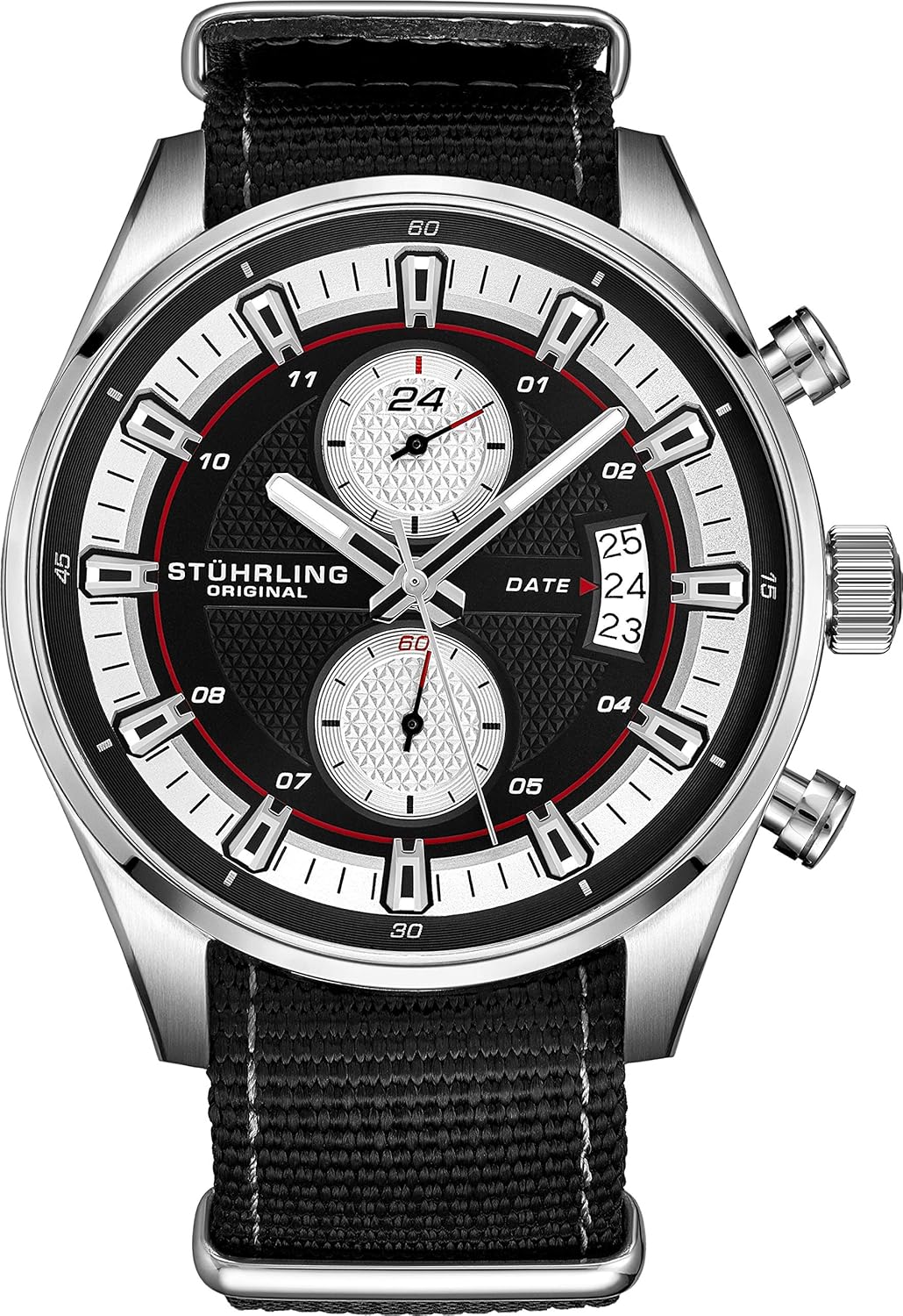stuhrling original men's gmt stainless steel bracelet watch