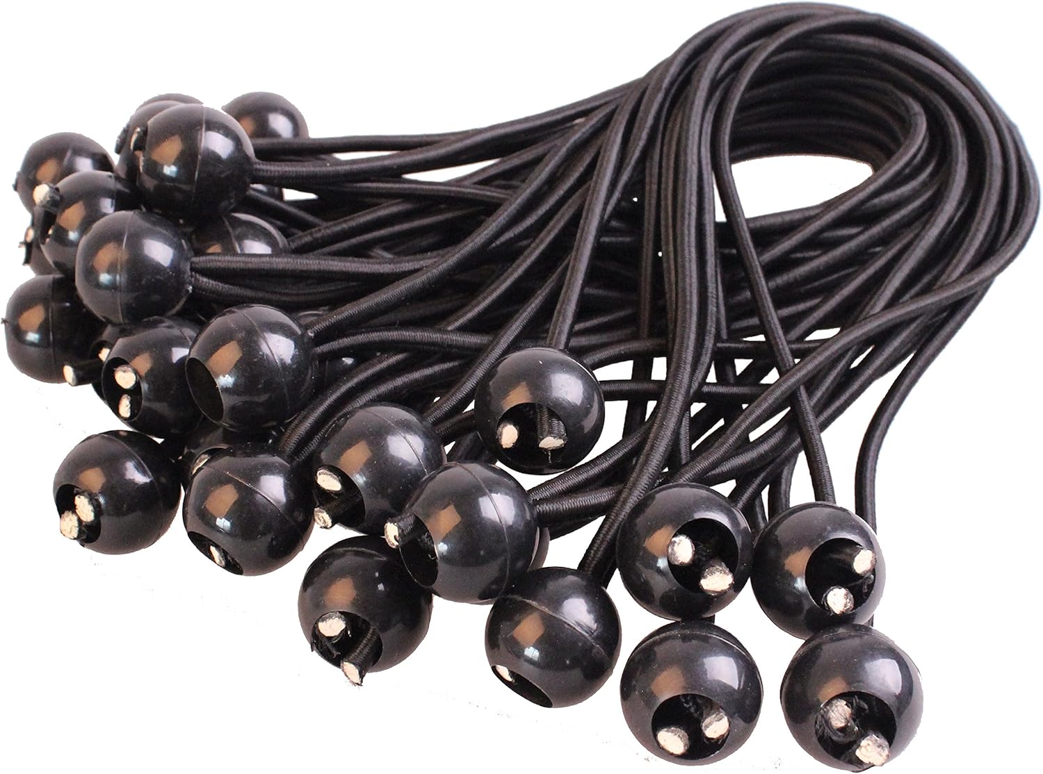 Cartman Ball Bungee, 6Inch x 30pk Canopy Ties, Black