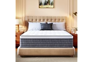 CH CHARME HOUSE King Size Mattress, 12 Inch Hybrid Mattress King Size, Medium Feel Foam and Individual Pocket Springs, Extra Edge Support, Pressure Relief, CertiPUR-US