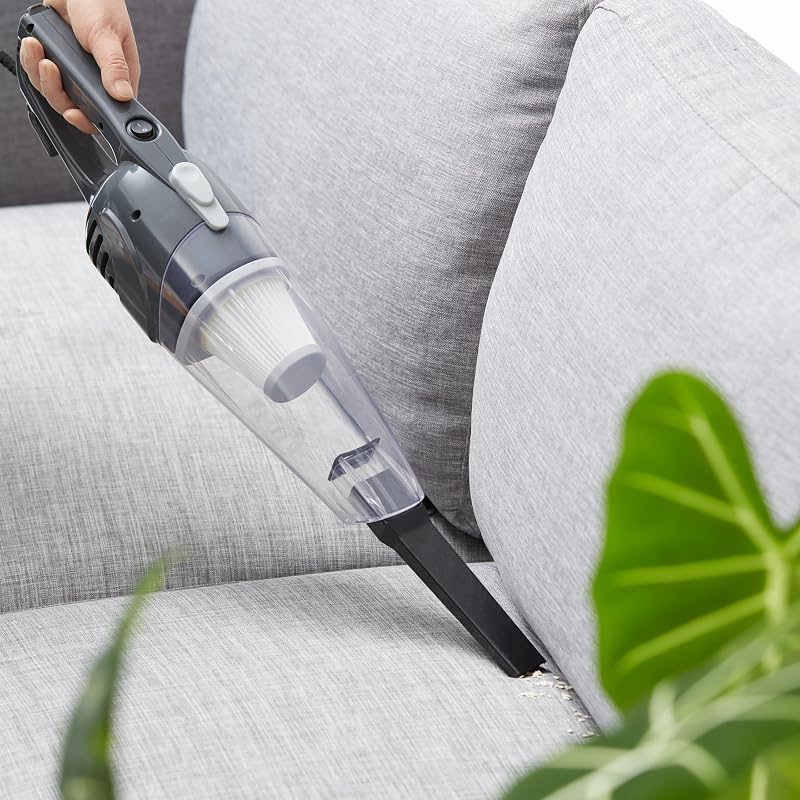 Amazon basics — aspirador 2 em 1 com fio, motor eco, filtro hepa, baixo peso
