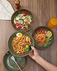 Pokini 16 Piece Double Bowl Dinnerware Sets with