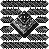 100 Pack Bandanas Unisex Paisley Bandanas Bulk Multi Purpose Cowboy Head Wrap Necktie Face Cover Party Supplies, 21.26 inches