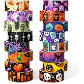 Joysoong Halloween Washi Tape Set, 16 Rolls Pumpkin Decorative for Crafts