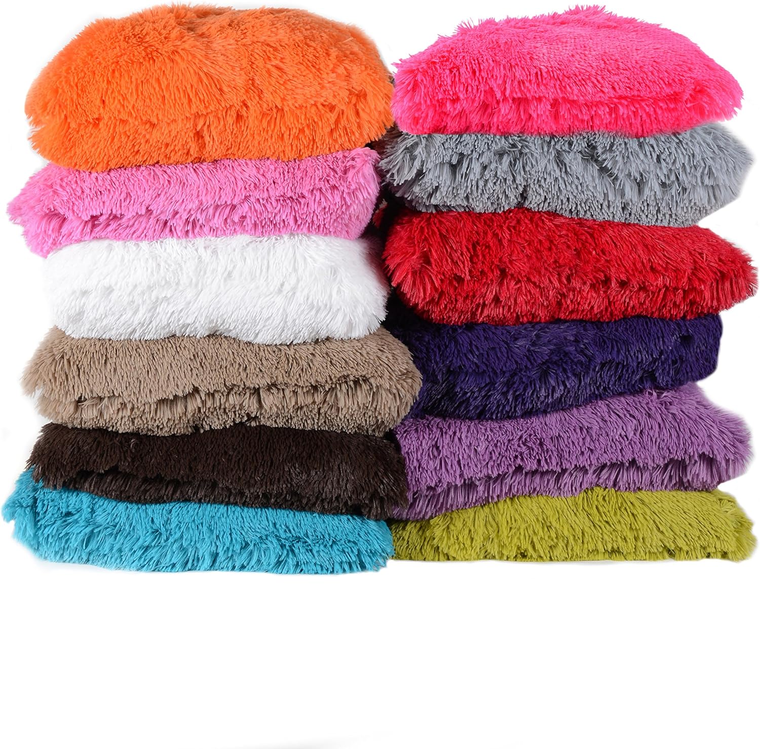 Sweet Home Collection Plush Pillow Faux Fur Soft and Comfy Throw Pillow (2 Pack), White: Home & Kitchen