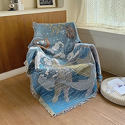 Shesyuki Boho Throw Blanket Reversible Cotton