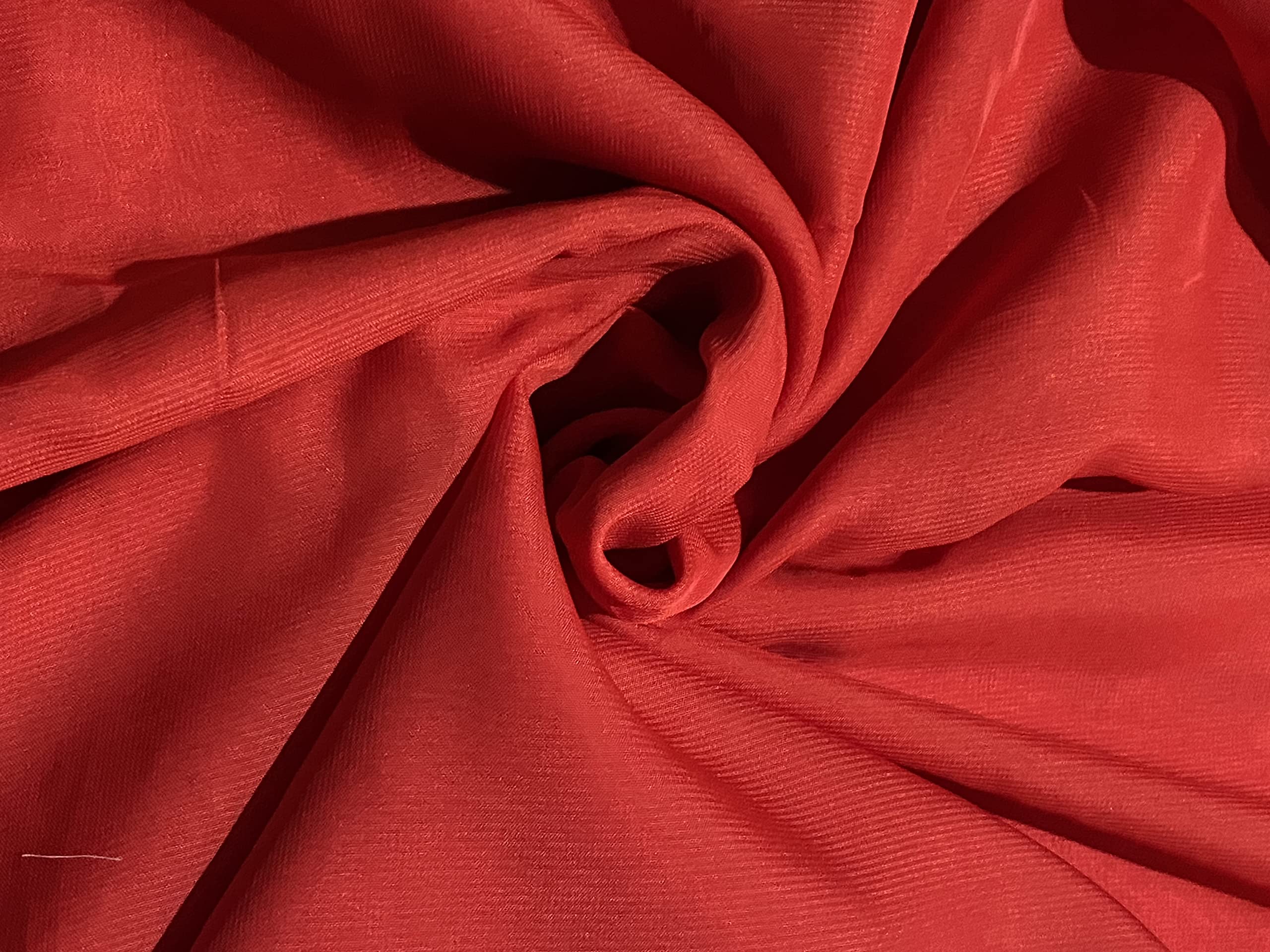 Fancy Textiles 100% Polyester Chiffon Fabric 60'' Wide (5 Meter, Red)