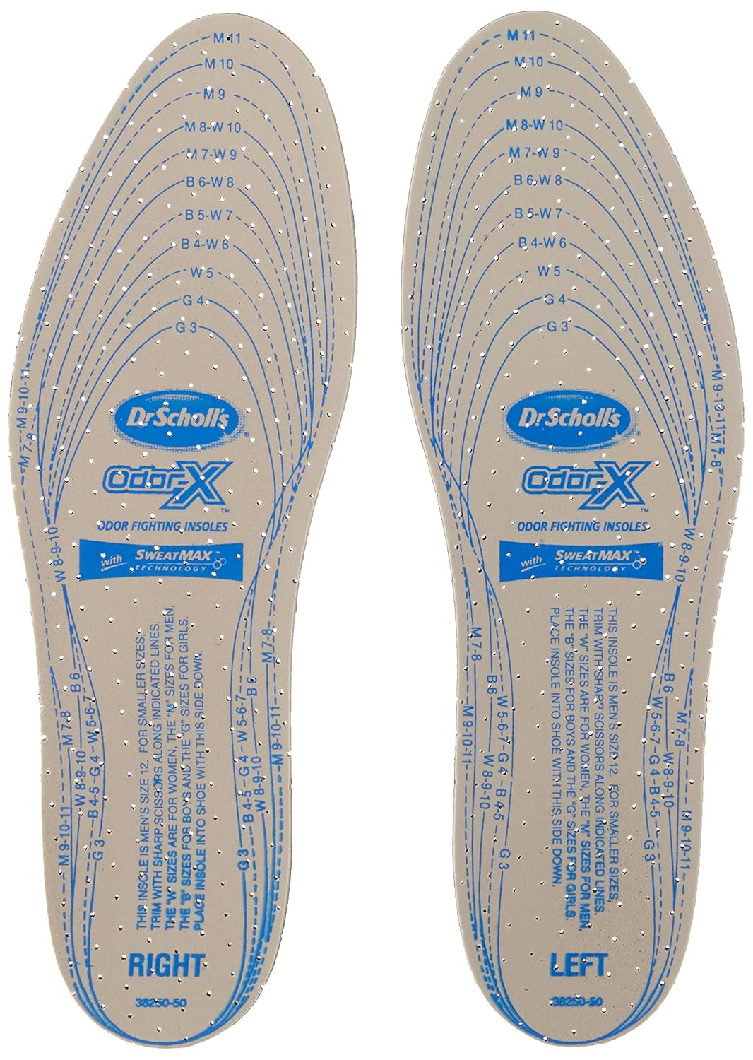 Dr. Scholl’s OdorX Odor Fighting Insoles, 1Pair Packages (Pack of 4) BigaMart