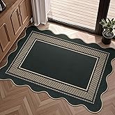 LORWER Easy Jute Outdoor Mats for Front Door, 2x3 Small Washable Kitchen Rugs, Farmhouse Black Throw Rug Non Slip Indoor Outdoor Carpet for Porch Entryway Foyer