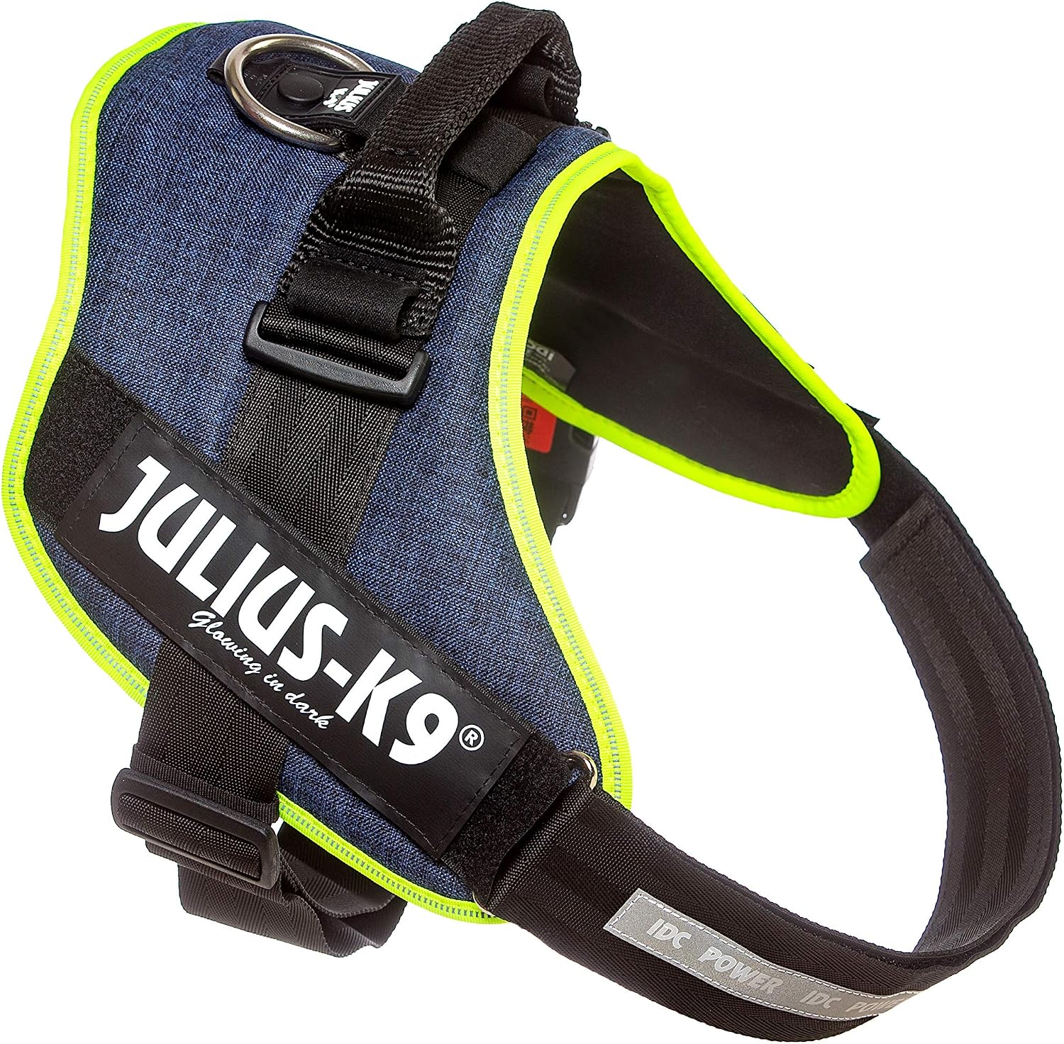 Julius-K9, 16IDC-FARNE-3, IDC Powerharness, dog harness, Size: 3, Jeans with neon edge, 2XL/3 - Image 5