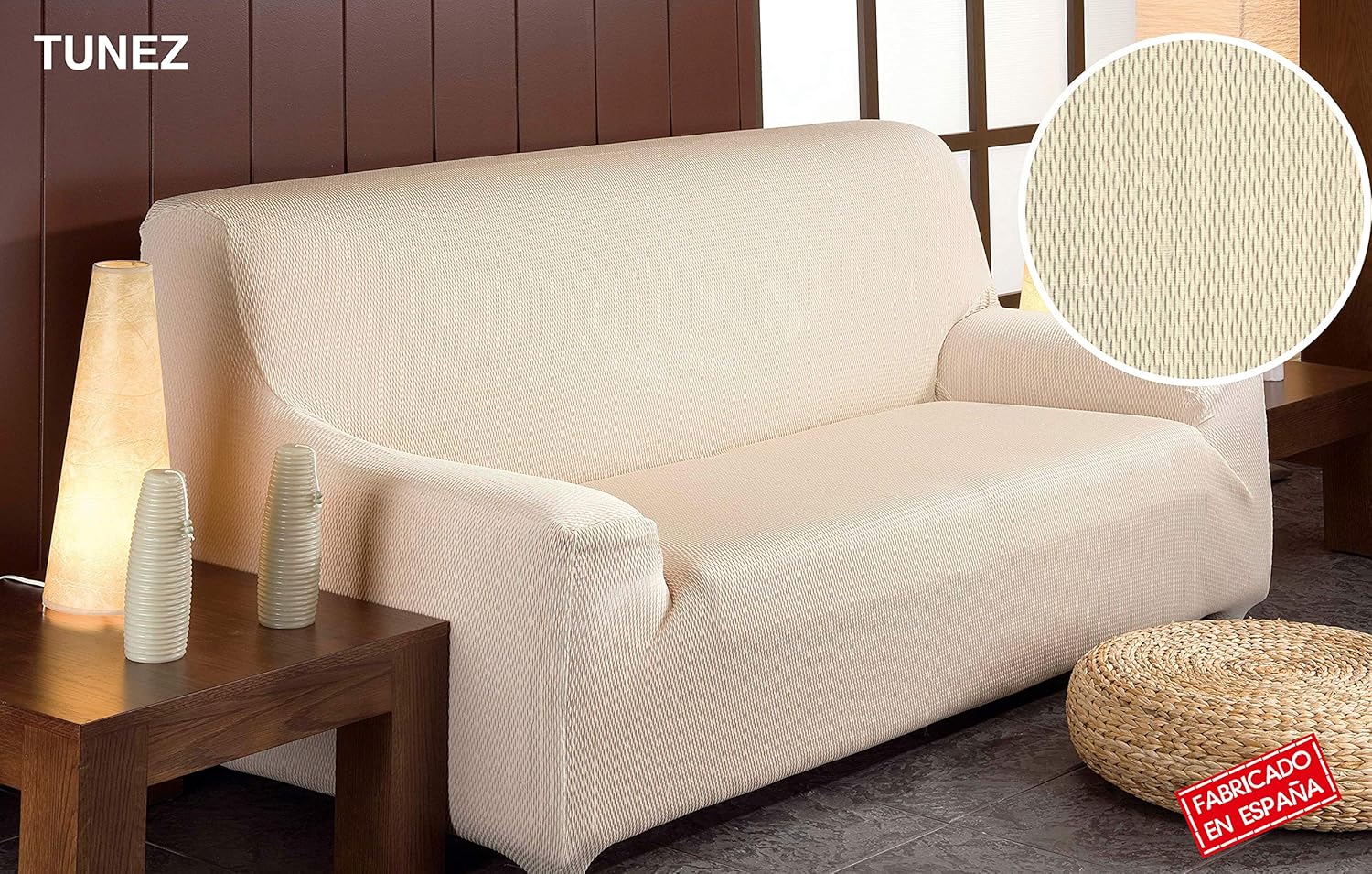Martina Home - Tunez Model 1 Seat Sofa Elastic Cover, Measure from 70 to 110 cm, Beige, 1 Square of 70 to 110 cm wide - Image 5