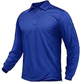 TACVASEN Men's Long Sleeve Polo Shirts Quick Dry Tactical Golf Collared Lightweight Work Breathable Moisture Wicking Outdoor