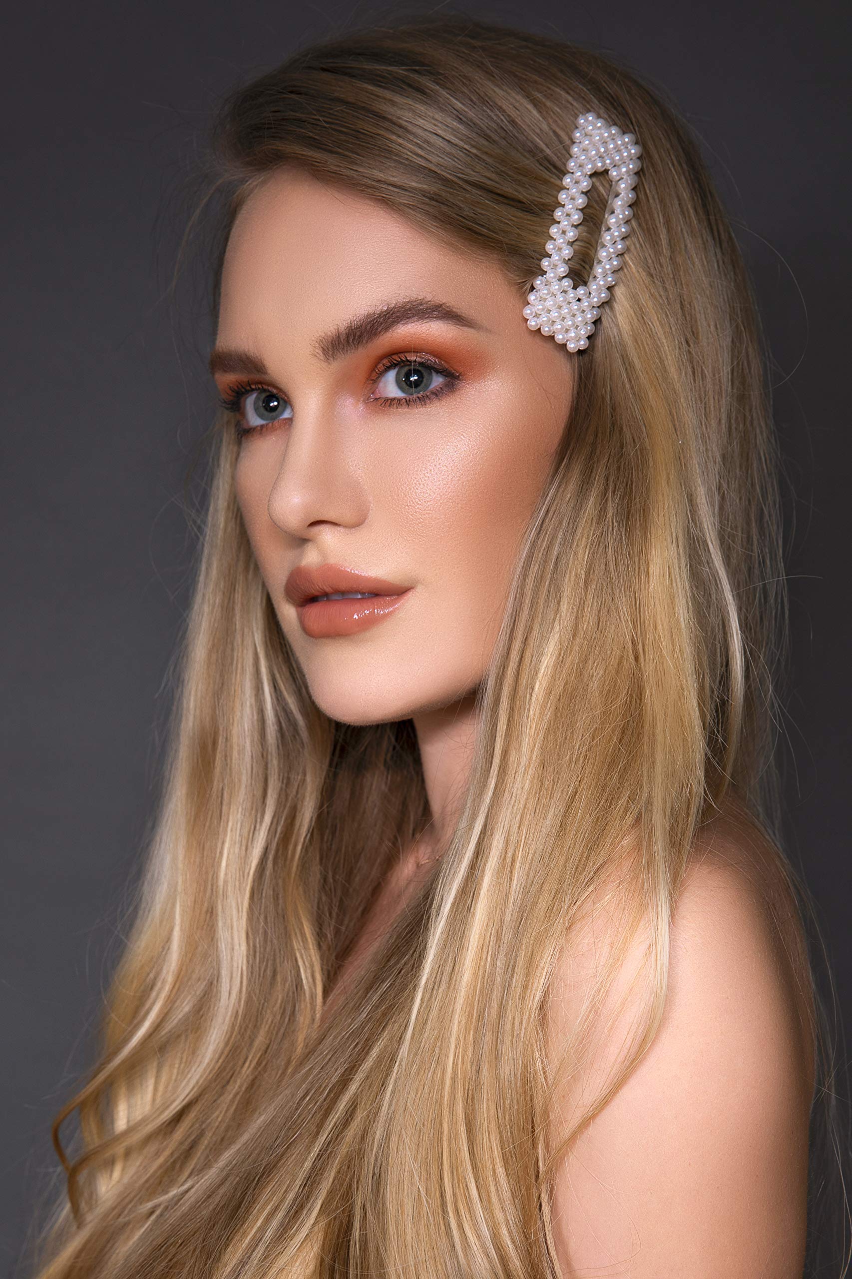 Pearl Hair Clips for Women Girls - 6 Pcs Large Fashion Hair Clip Hair Pins Barrettes Alligator clips Handmade Accessories for Gift Party Wedding Daily