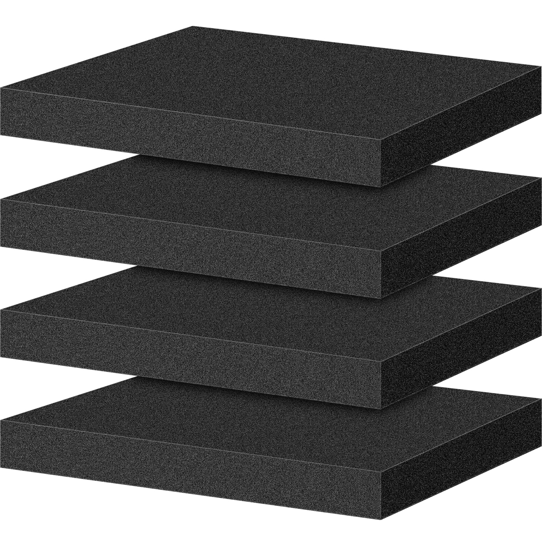 Photo 1 of ToLanbbt Polyurethane Foam Sheets, 4P 16 x 12 x 1.6 Inch Cuttable Tool Box Case Foam Inserts Paddings, Black Cushion Packing Pads for Case Toolbox Game Box Craft Camera Storage