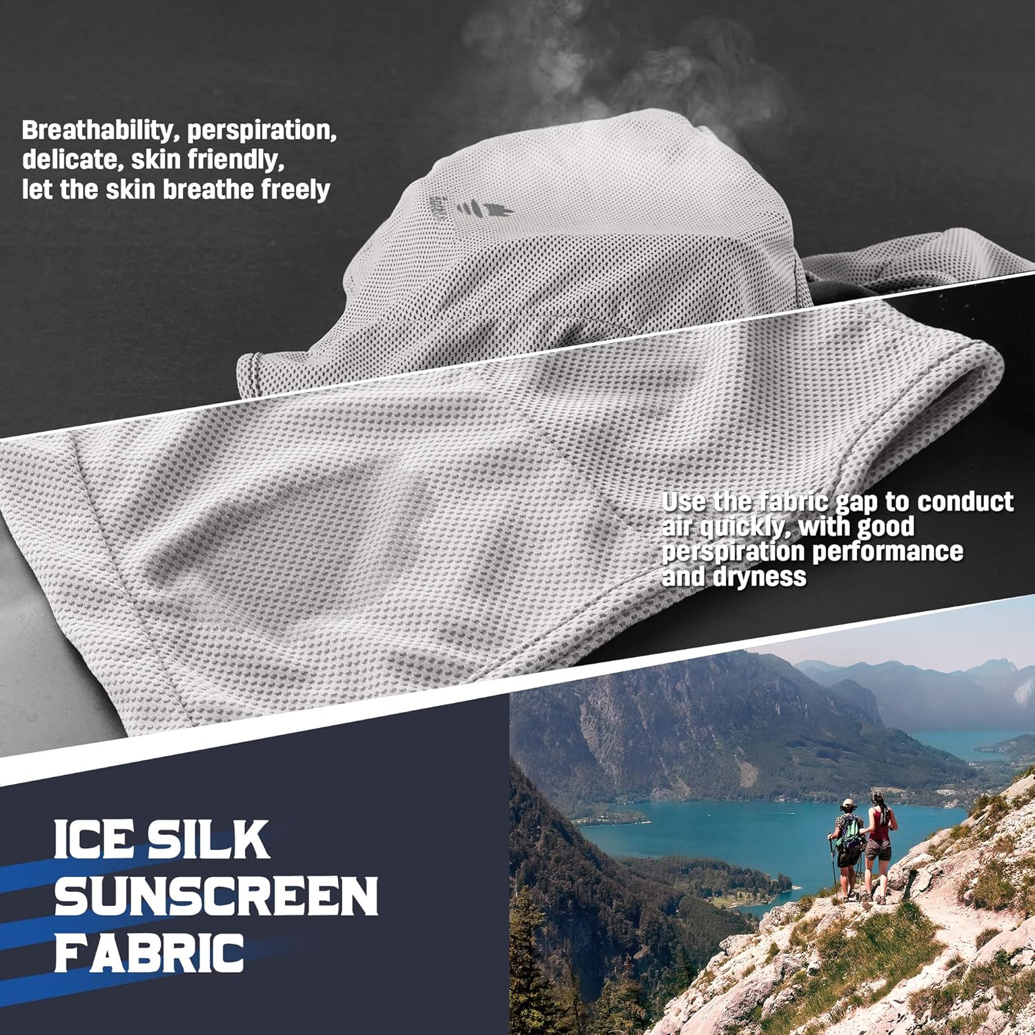 EXski Balaclava Face Mask Breathable Sun Protection Cooling for Cycling Running Men Women: Clothing