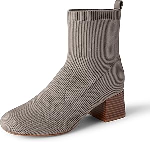 Amazon Essentials Damen Stretch-Stiefeletten Aus Strick, Taupe, 35 EU