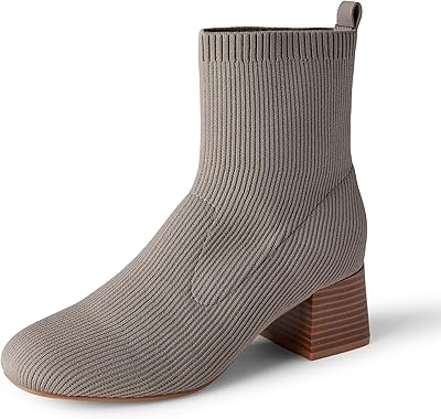 Amazon Essentials Damen Stretch-Stiefeletten Aus Strick, Taupe, 35 EU