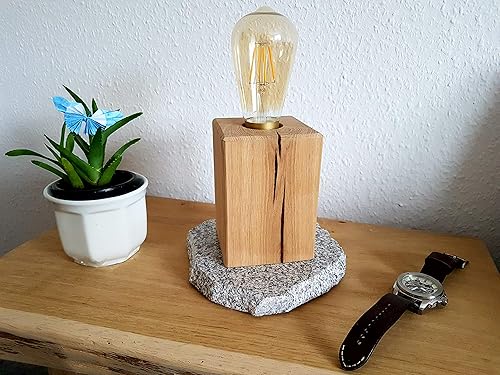 Schreibtischlampe, Nachtischlampe aus Holz
