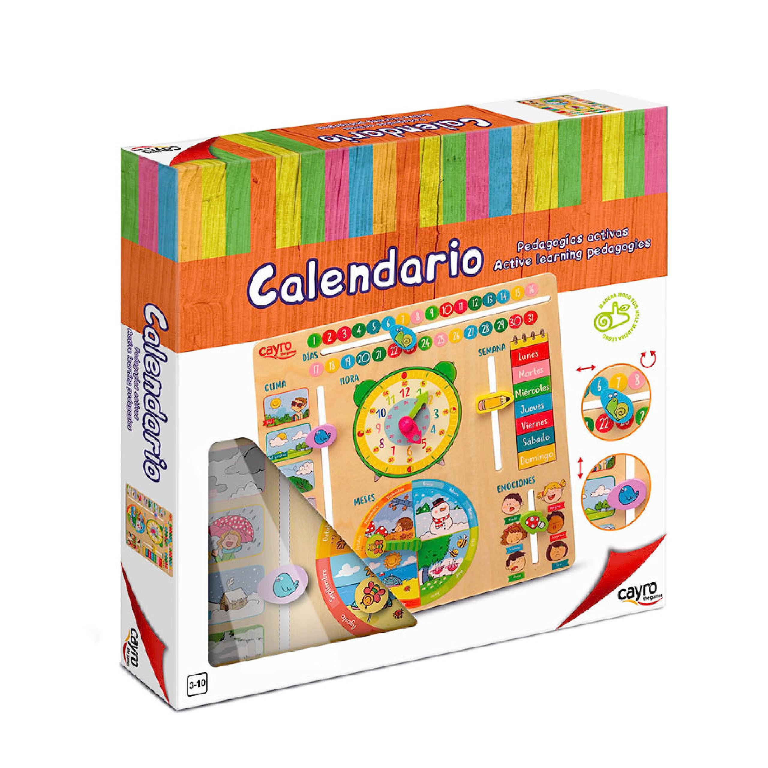 Cayro -8107 Multi-language Wood Learning Calendar, Multi-Colour (8107)
