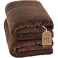 Hawmam Linen Jumbo Large Bath Sheets Towels 2 Pack Soft and Absorbent, Premium Quality 100% Cotton Towels (Brown, Bath Sheet)