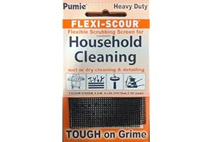 PUMIE Flexi-Scour, 5.5 x 4 Inch FLEX-12 C, Flexible Scrubbing Screen for Household Cleaning, Flexible Scouring Mesh Pad, Abrasive Grit Screen for Toilet Bowls, Grills, Removes Carbon, Rust (Pack of 1)