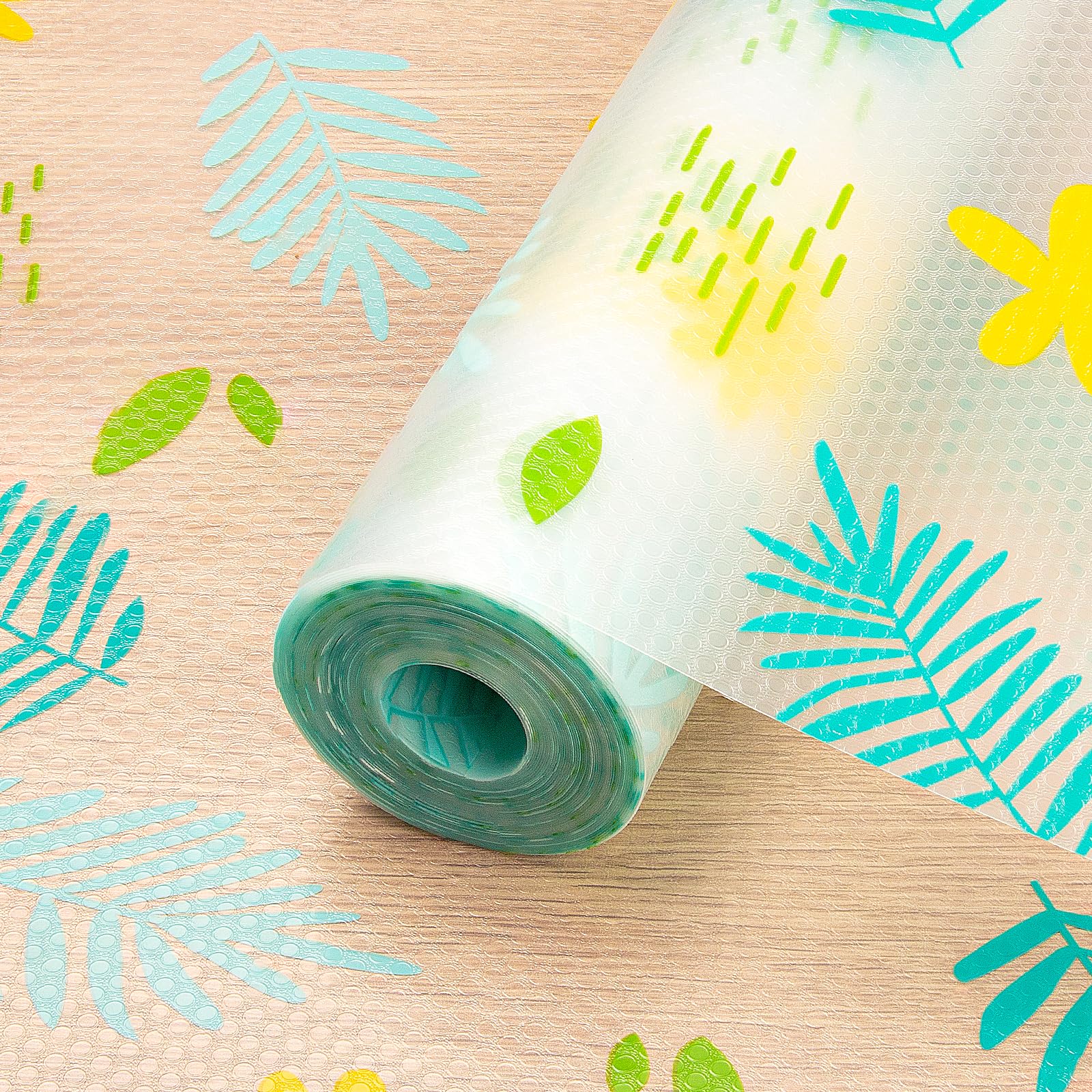 Cooyes Shelf Liner – Premium Non-Adhesive Cabinet & Drawer Liner for Kitchen – Waterproof Shelf Paper with Modern Pattern – Durable EVA Cabinet Mat – Easy to Cut Image