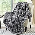 Bedsure Sherpa Blanket Twin Size - Soft, Fuzzy & Fluffy Faux Fur - Warm, Cozy Blanket for Couch, Sofa and Bed, Tie Dye Design, Grey, 60x80 Inches