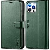 TUCCH Wallet Case for iPhone 12 Pro Max 5G, RFID Blocking Card Slot Stand [Shockproof TPU Interior Case], PU Leather Magnetic Protect Flip Cover Compatible with iPhone 12 Pro Max 6.7”, Midnight Green