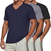 Huukeay 3 Pack Men's Big and Tall Quick Dry Shirts, Short Sleeve Tops V Neck Mesh Moisture Wicking Athletic Tees